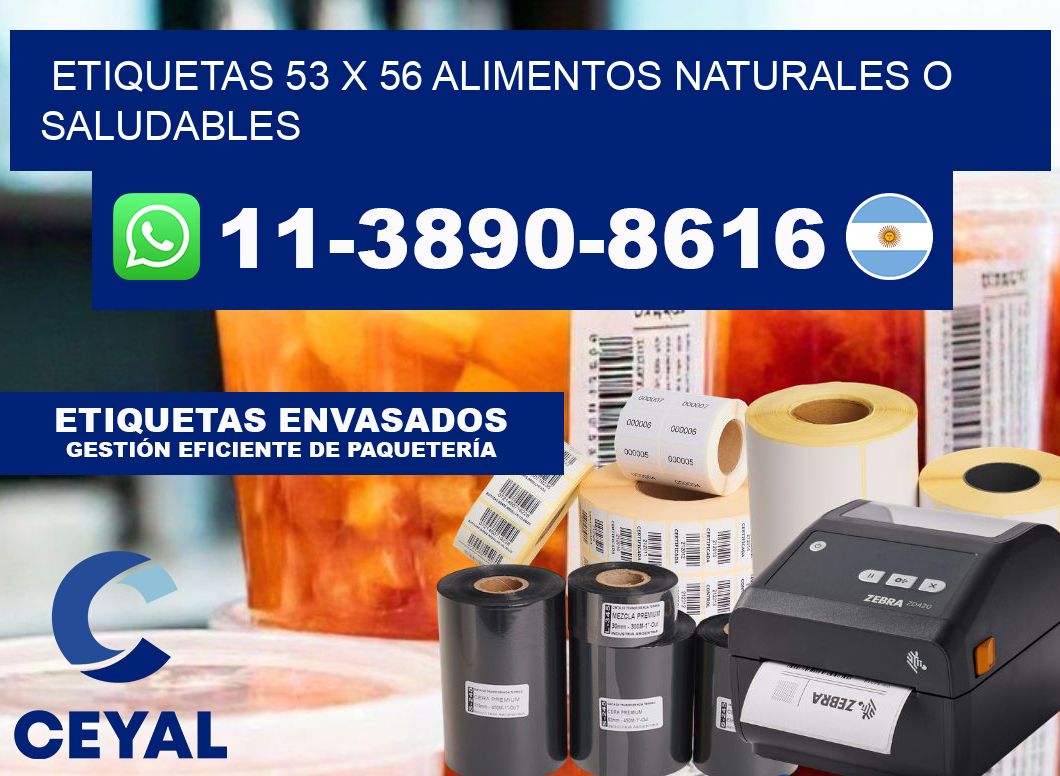 etiquetas 53 x 56 alimentos naturales o saludables