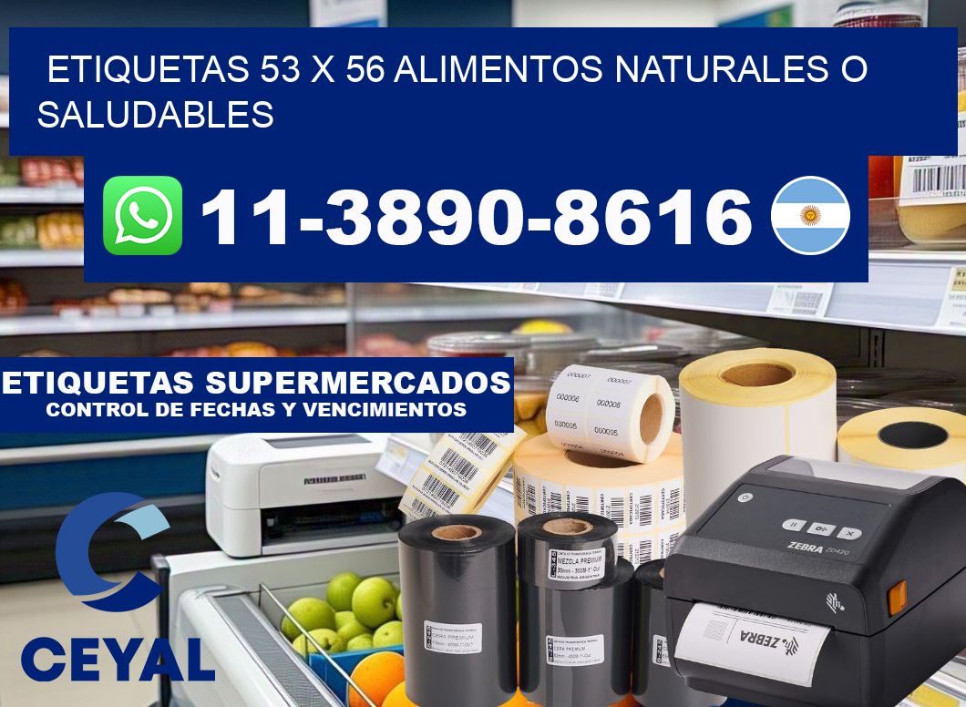 etiquetas 53 x 56 alimentos naturales o saludables