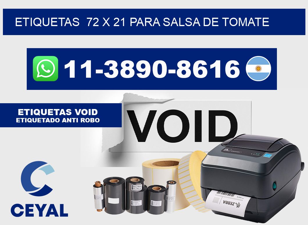 etiquetas  72 x 21 para Salsa de tomate