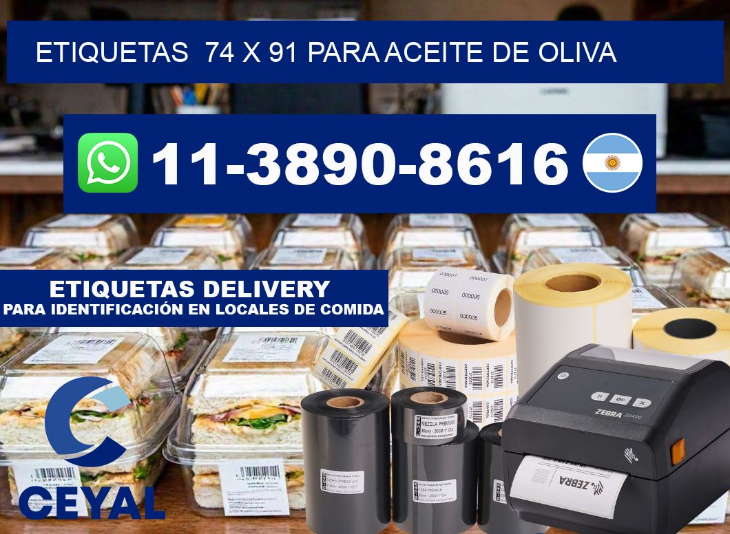 etiquetas 74 x 91 para Aceite de oliva