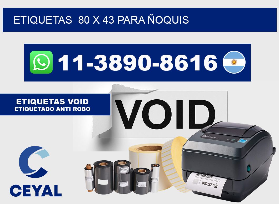 etiquetas  80 x 43 para Ñoquis