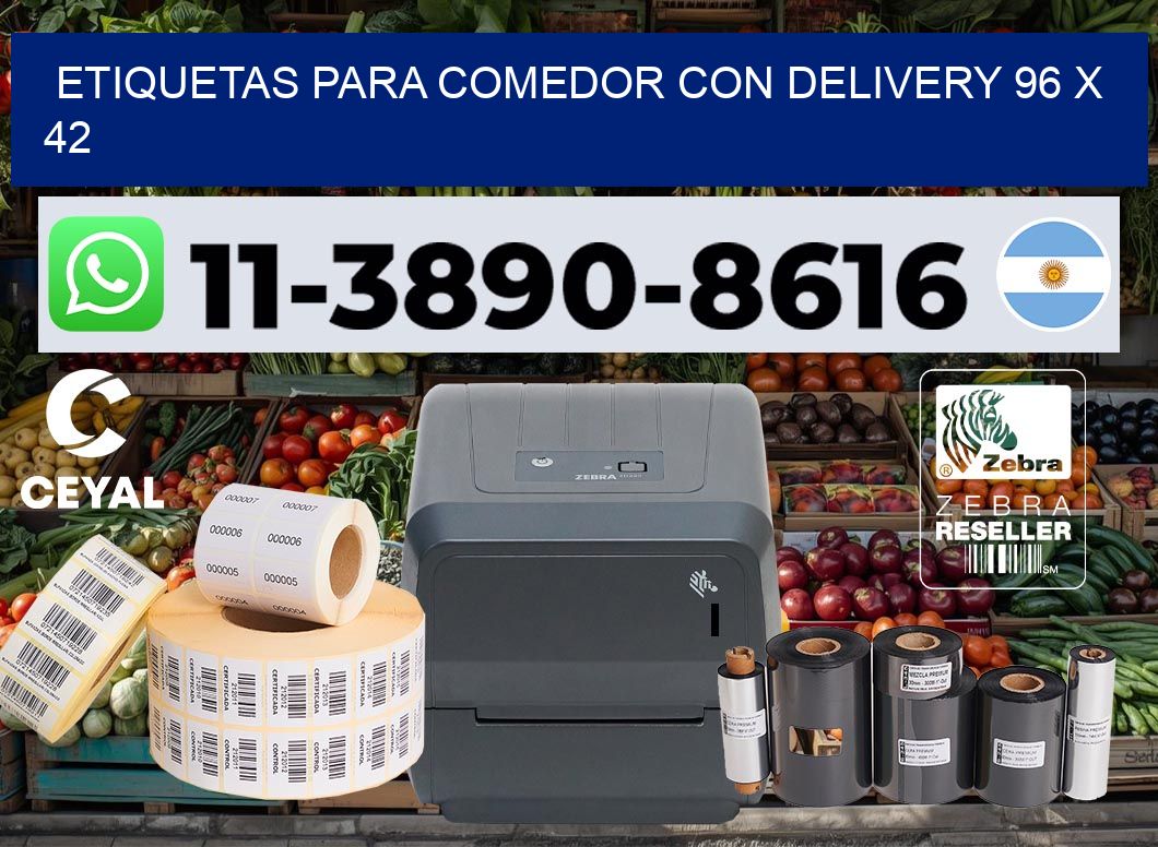 etiquetas para Comedor con delivery 96 x 42