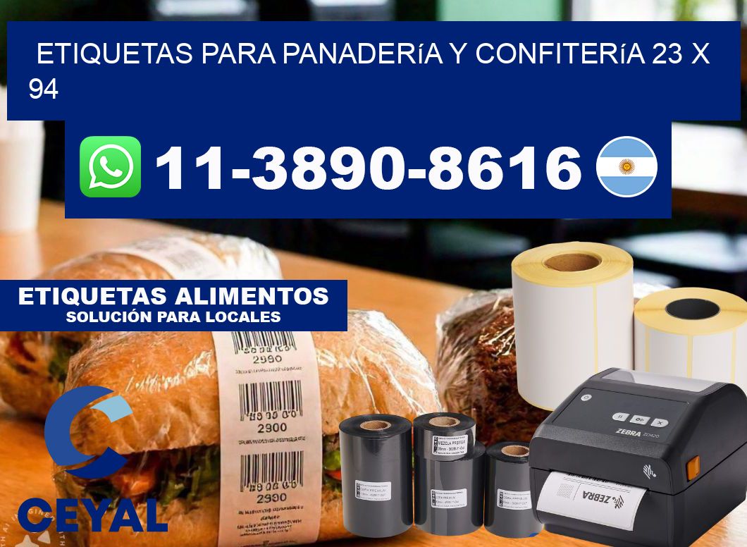 etiquetas para Panadería y confitería 23 x 94