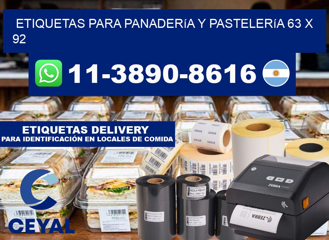 etiquetas para Panadería y pastelería 63 x 92