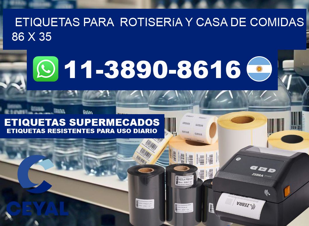 etiquetas para  Rotisería y casa de comidas 86 x 35