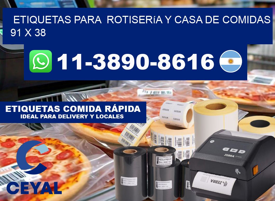 etiquetas para  Rotisería y casa de comidas 91 x 38