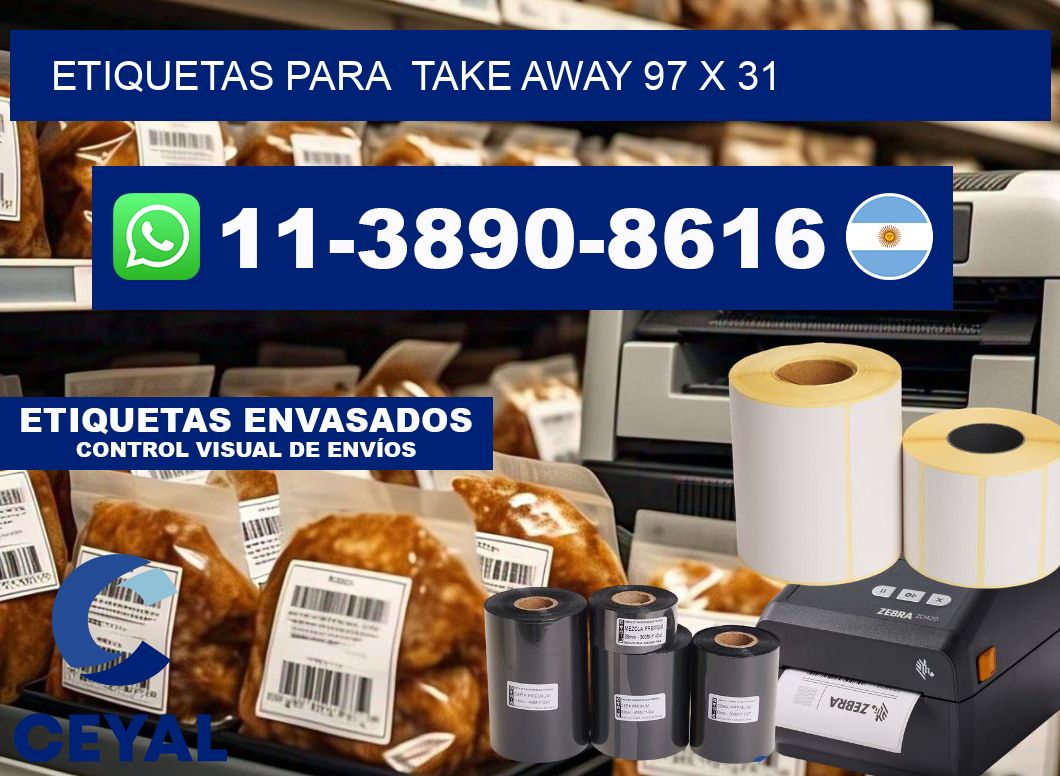etiquetas para  Take away 97 x 31