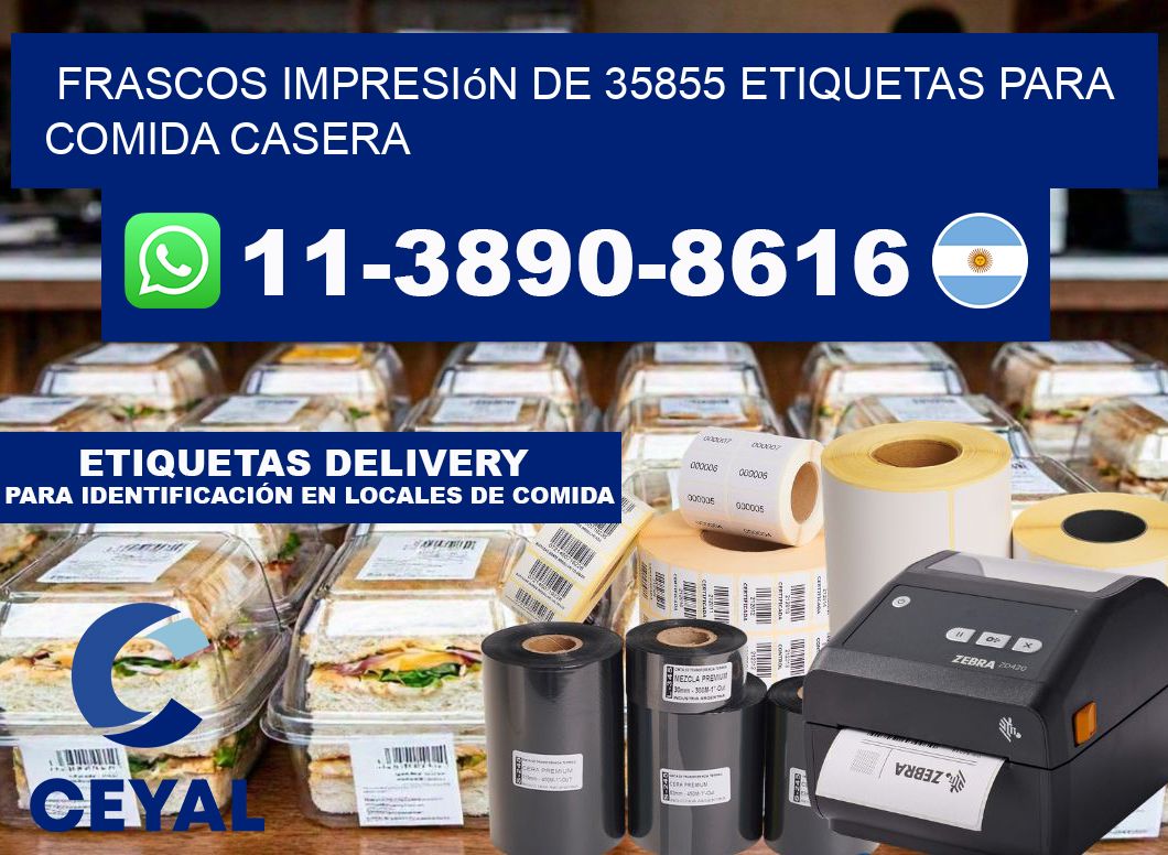 frascos impresión de 35855 etiquetas para comida casera