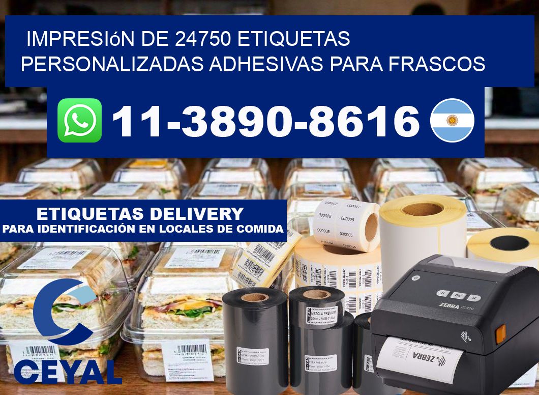 impresión de 24750 etiquetas personalizadas adhesivas para frascos