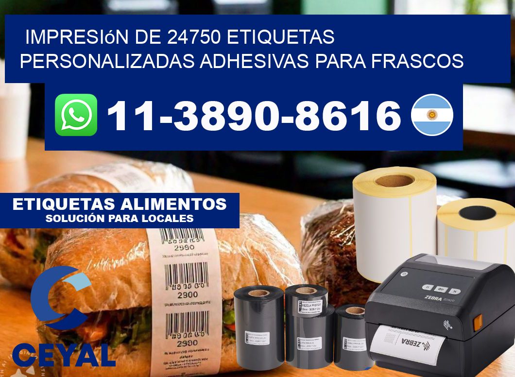 impresión de 24750 etiquetas personalizadas adhesivas para frascos