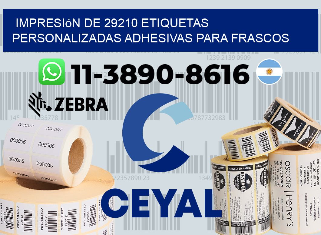 impresión de 29210 etiquetas personalizadas adhesivas para frascos