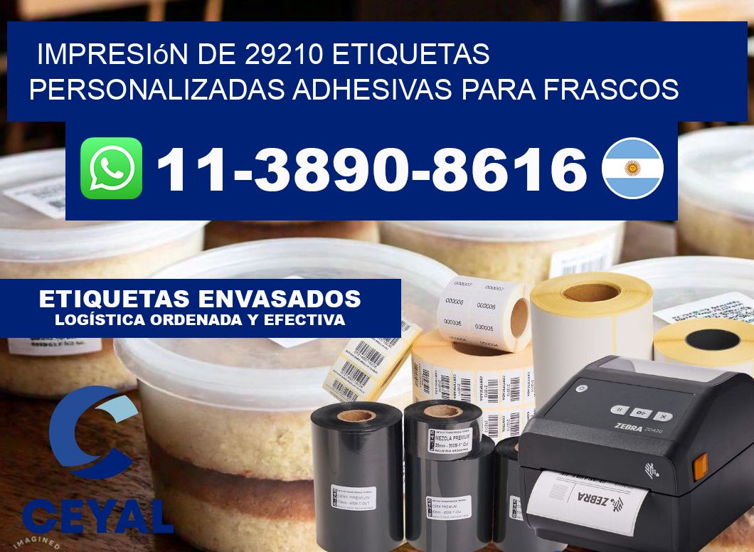 impresión de 29210 etiquetas personalizadas adhesivas para frascos