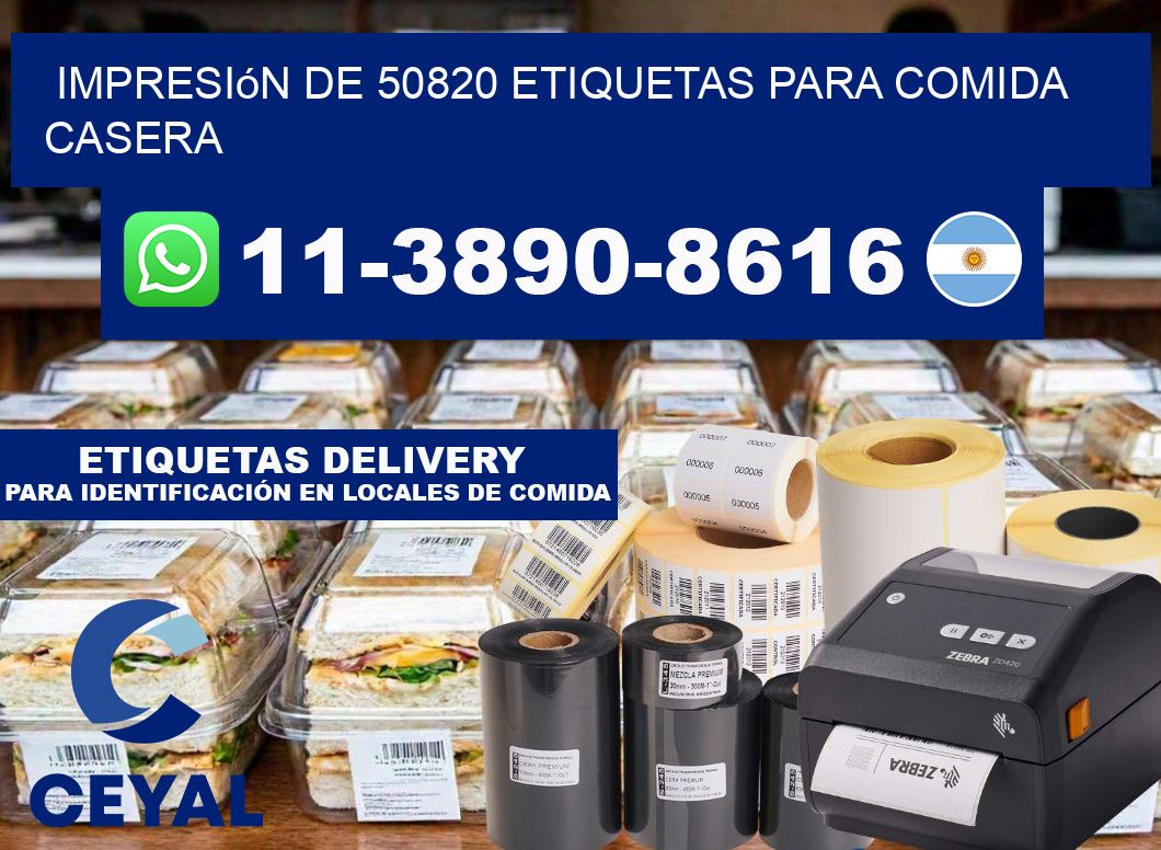 impresión de 50820 etiquetas para comida casera