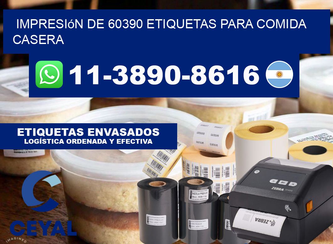 impresión de 60390 etiquetas para comida casera