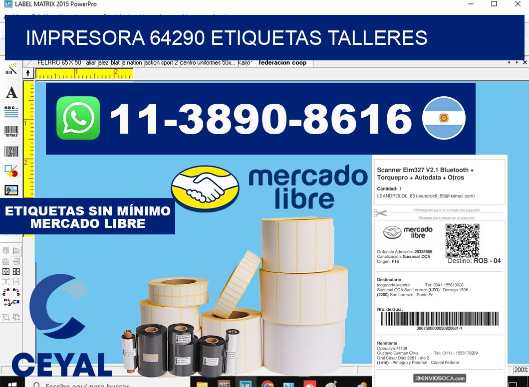 impresora 64290 etiquetas talleres