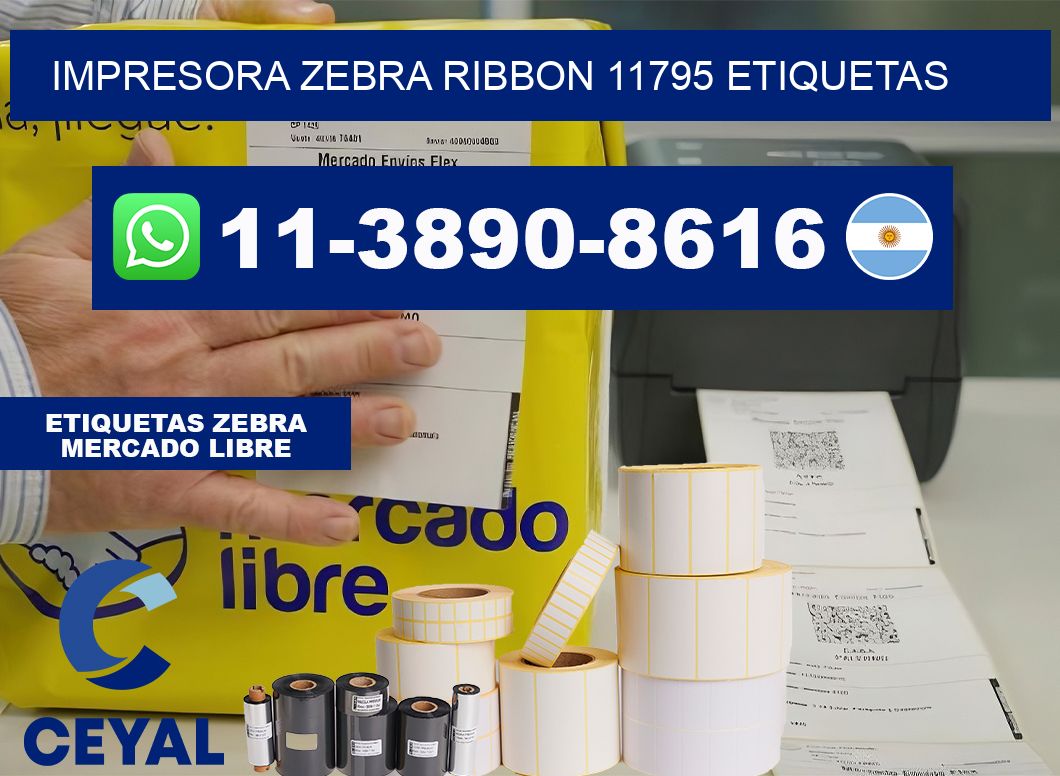 impresora zebra ribbon 11795 etiquetas