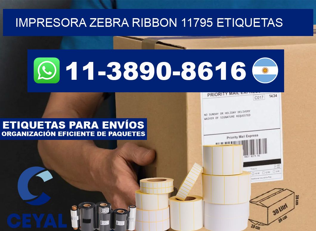 impresora zebra ribbon 11795 etiquetas