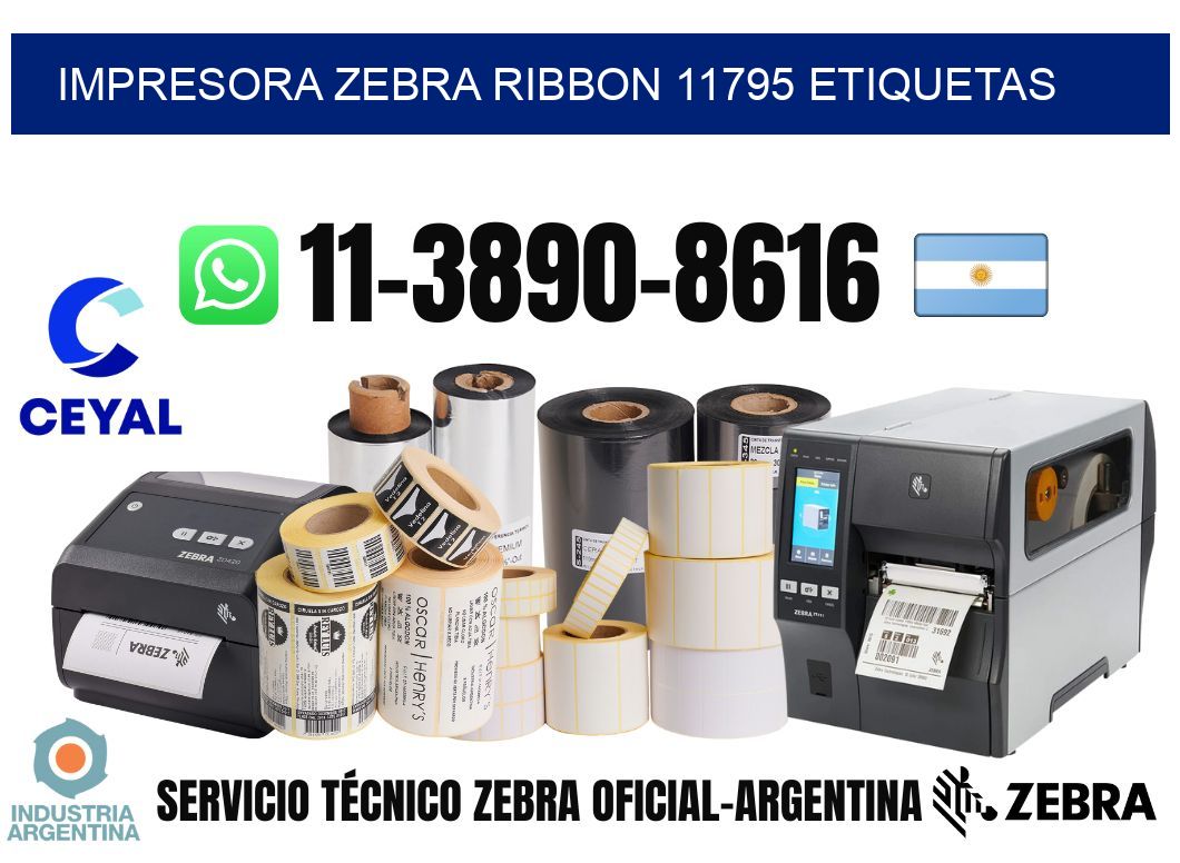 impresora zebra ribbon 11795 etiquetas