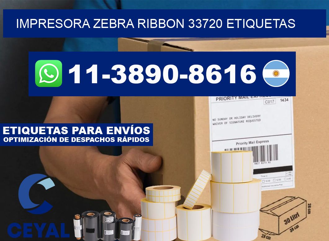 impresora zebra ribbon 33720 etiquetas