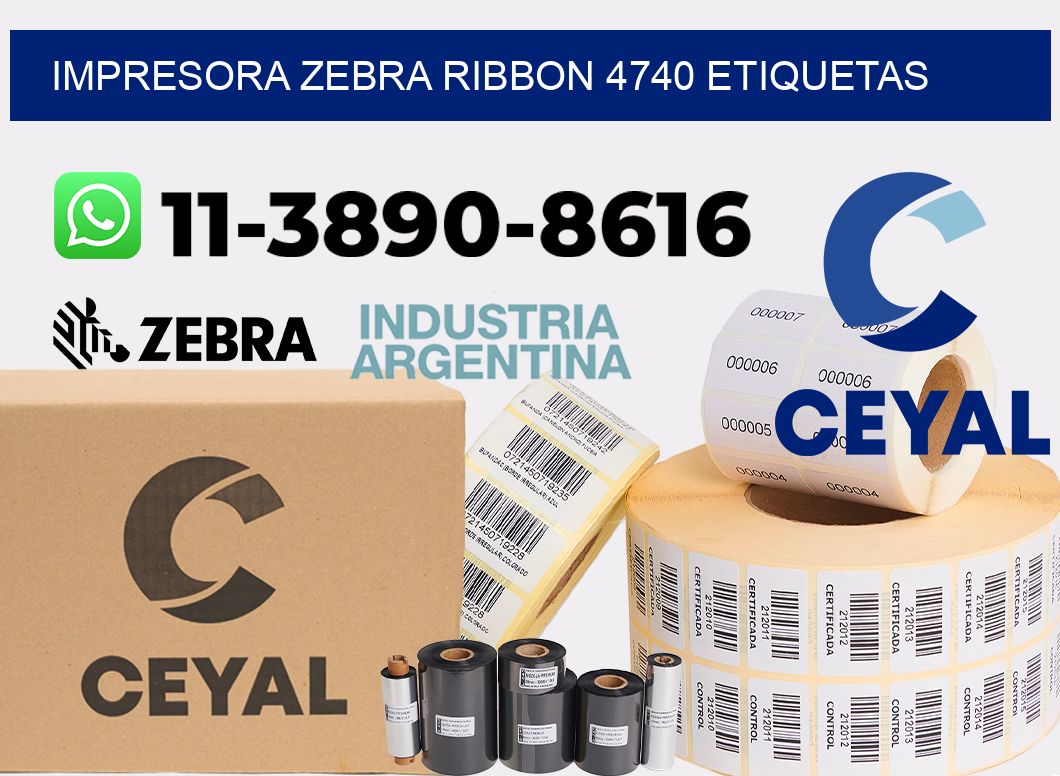 impresora zebra ribbon 4740 etiquetas