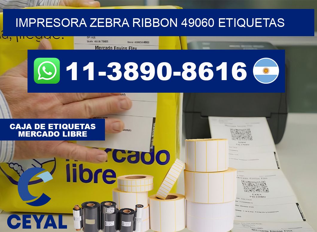 impresora zebra ribbon 49060 etiquetas