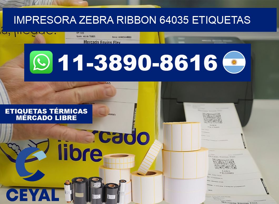 impresora zebra ribbon 64035 etiquetas