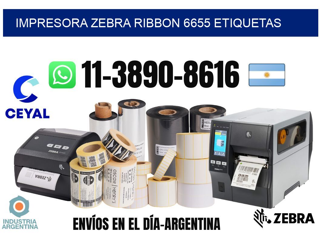 impresora zebra ribbon 6655 etiquetas