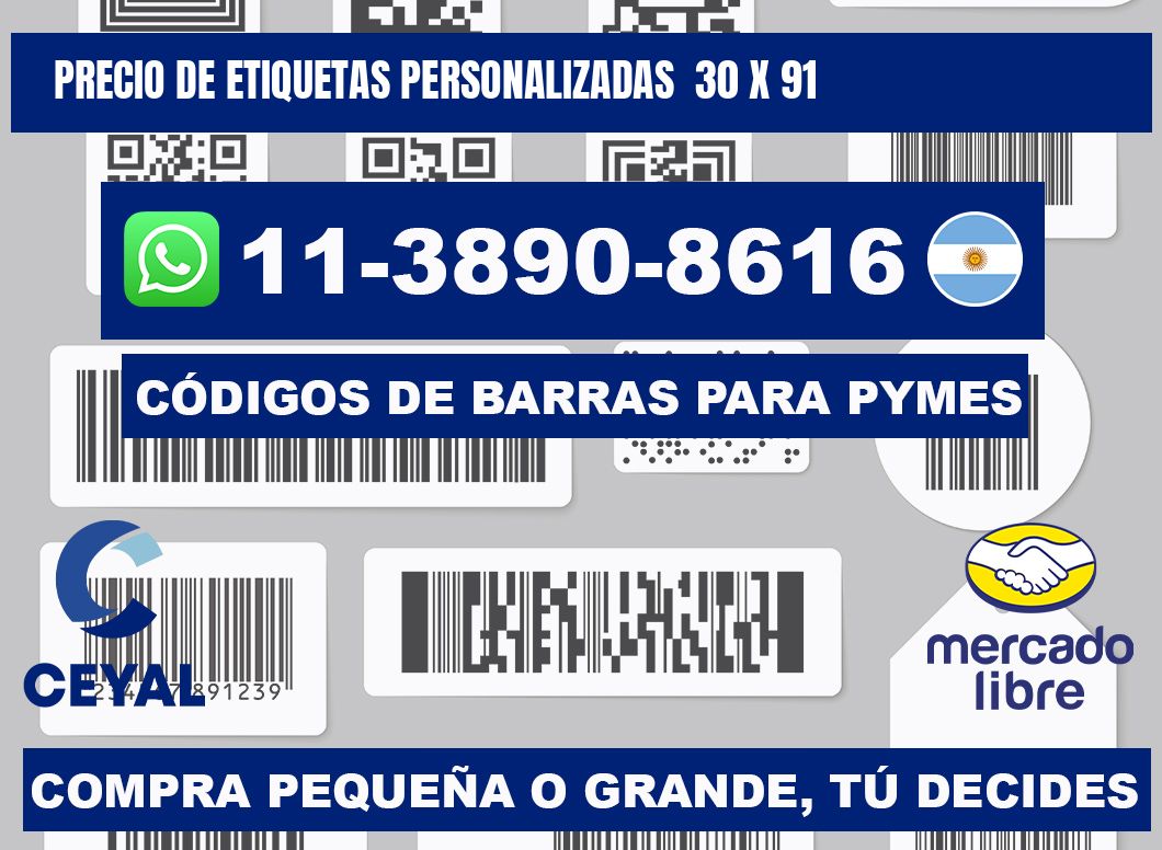 precio de etiquetas personalizadas 30 x 91