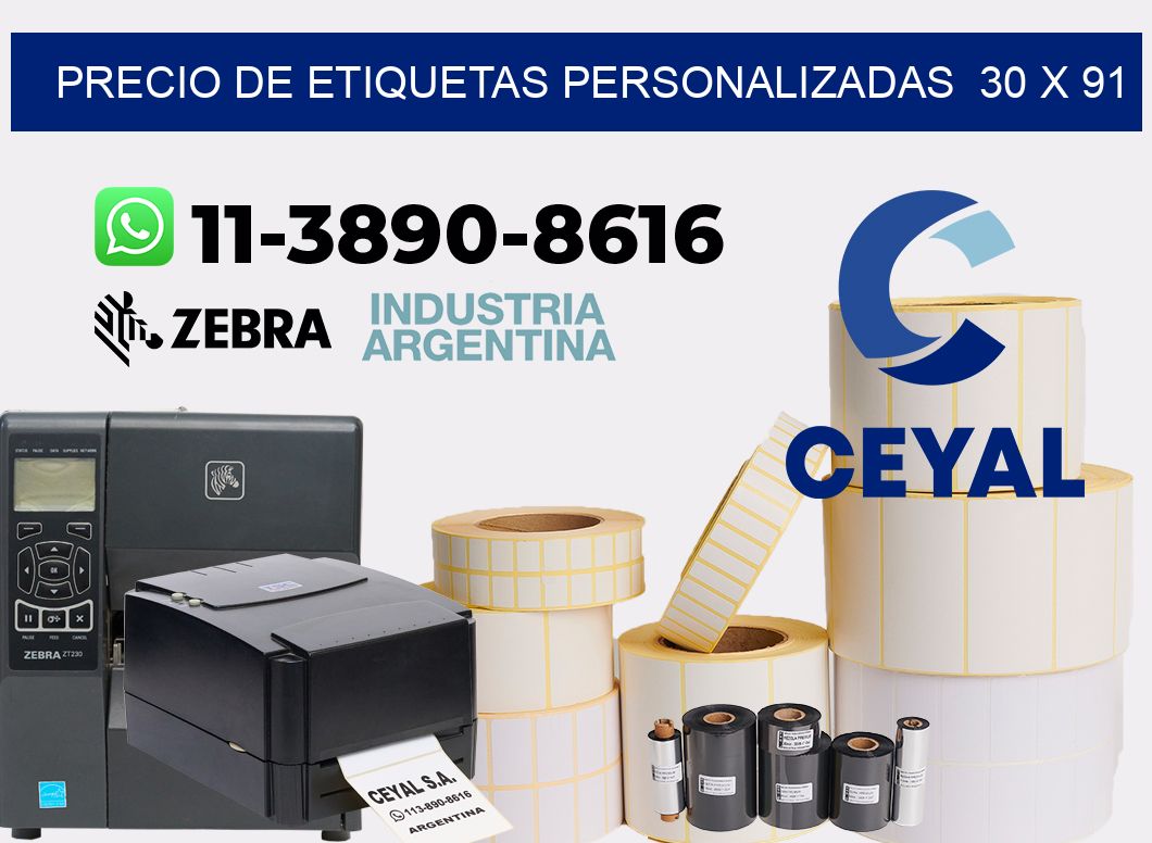 precio de etiquetas personalizadas 30 x 91