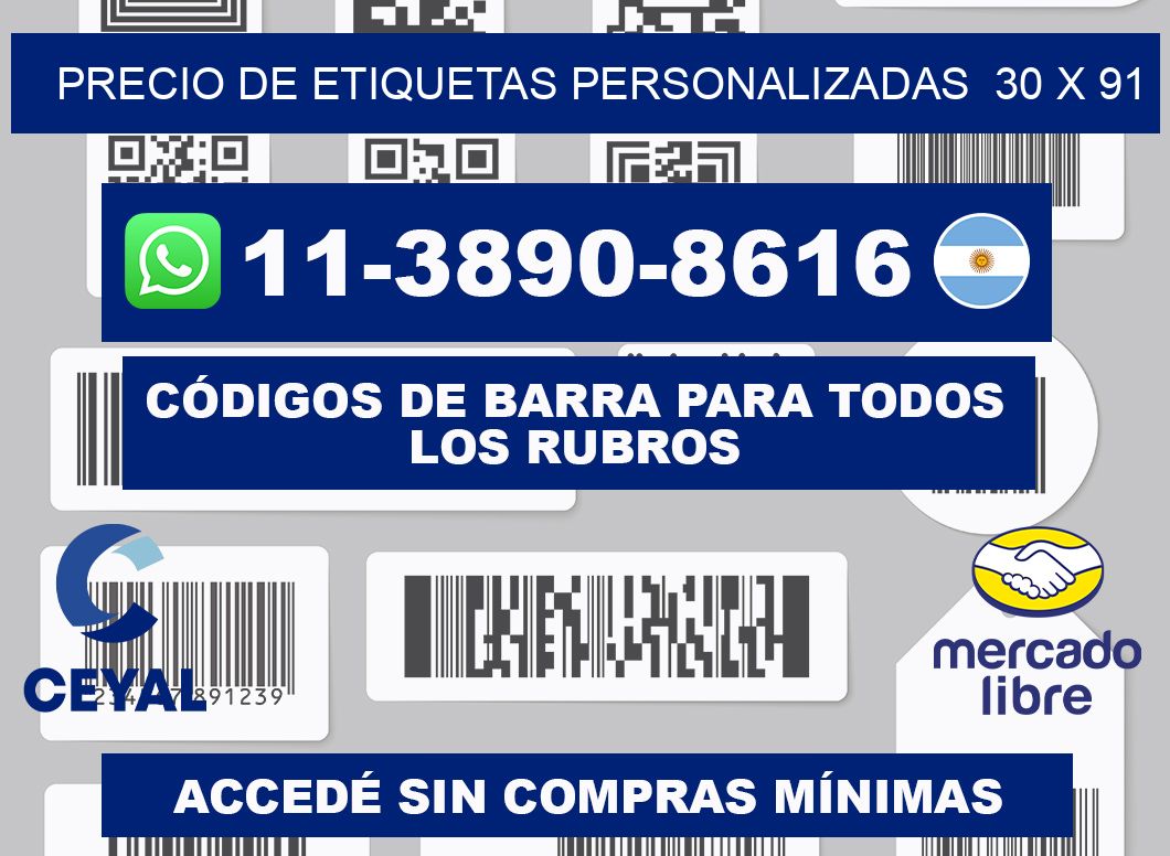 precio de etiquetas personalizadas 30 x 91