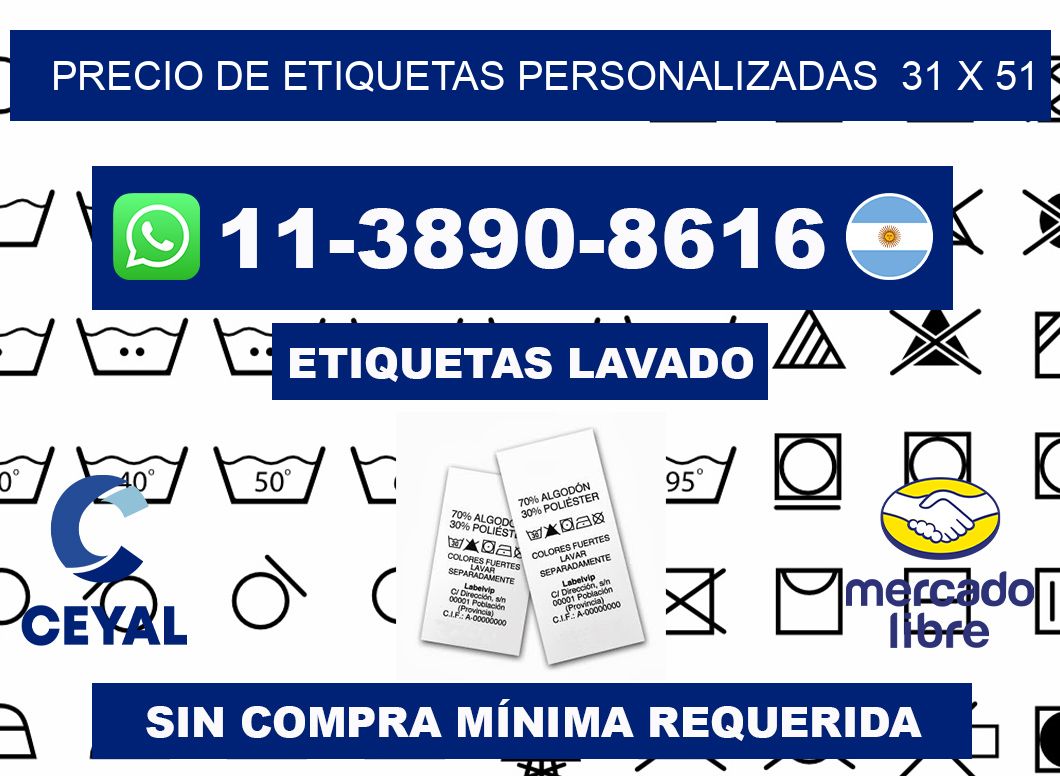 precio de etiquetas personalizadas  31 x 51