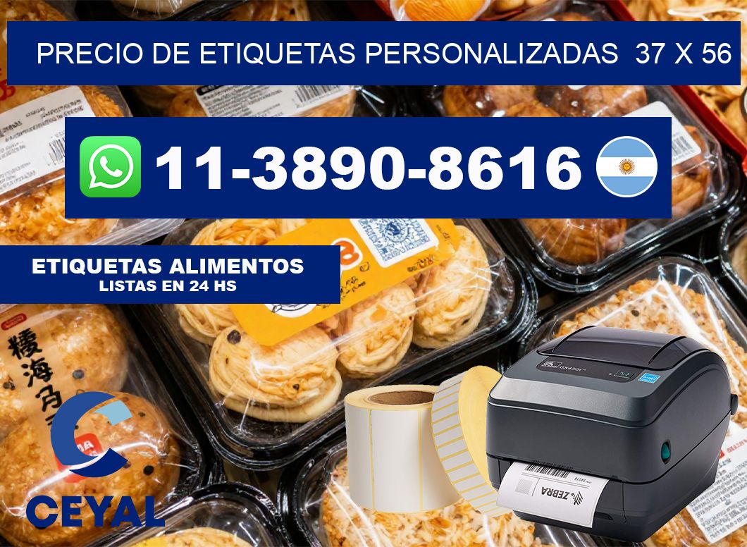 precio de etiquetas personalizadas  37 x 56