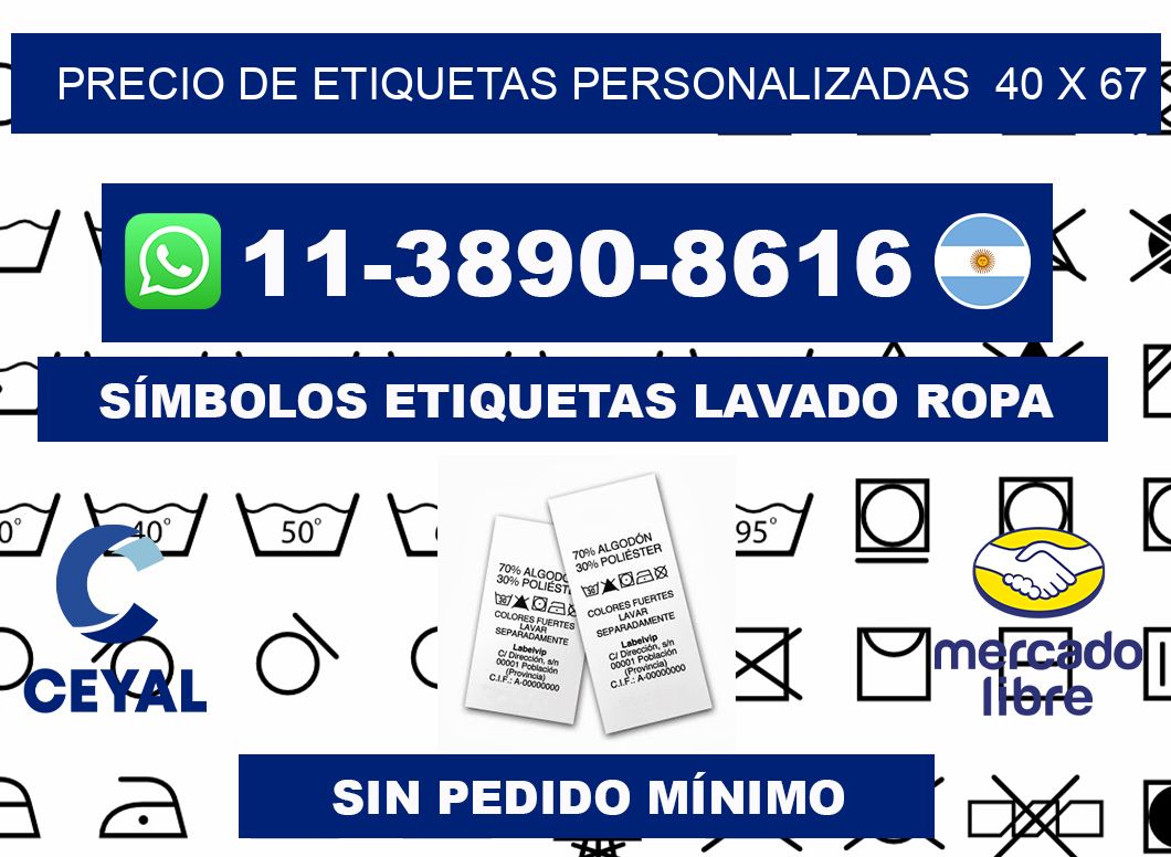 precio de etiquetas personalizadas 40 x 67