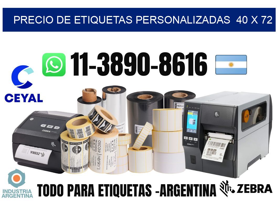 precio de etiquetas personalizadas 40 x 72