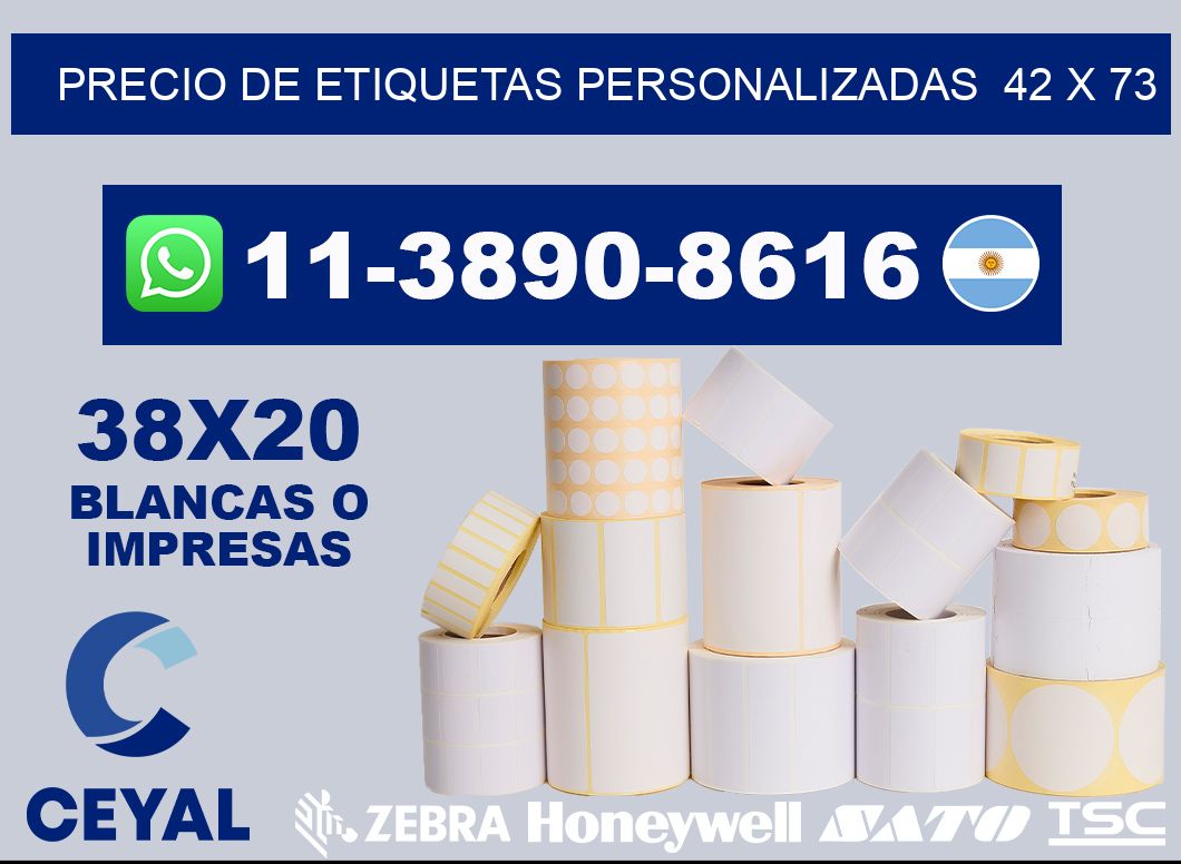 precio de etiquetas personalizadas 42 x 73
