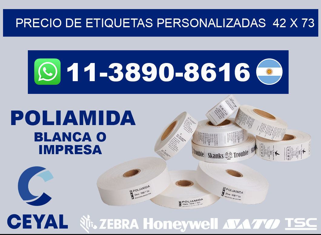 precio de etiquetas personalizadas 42 x 73