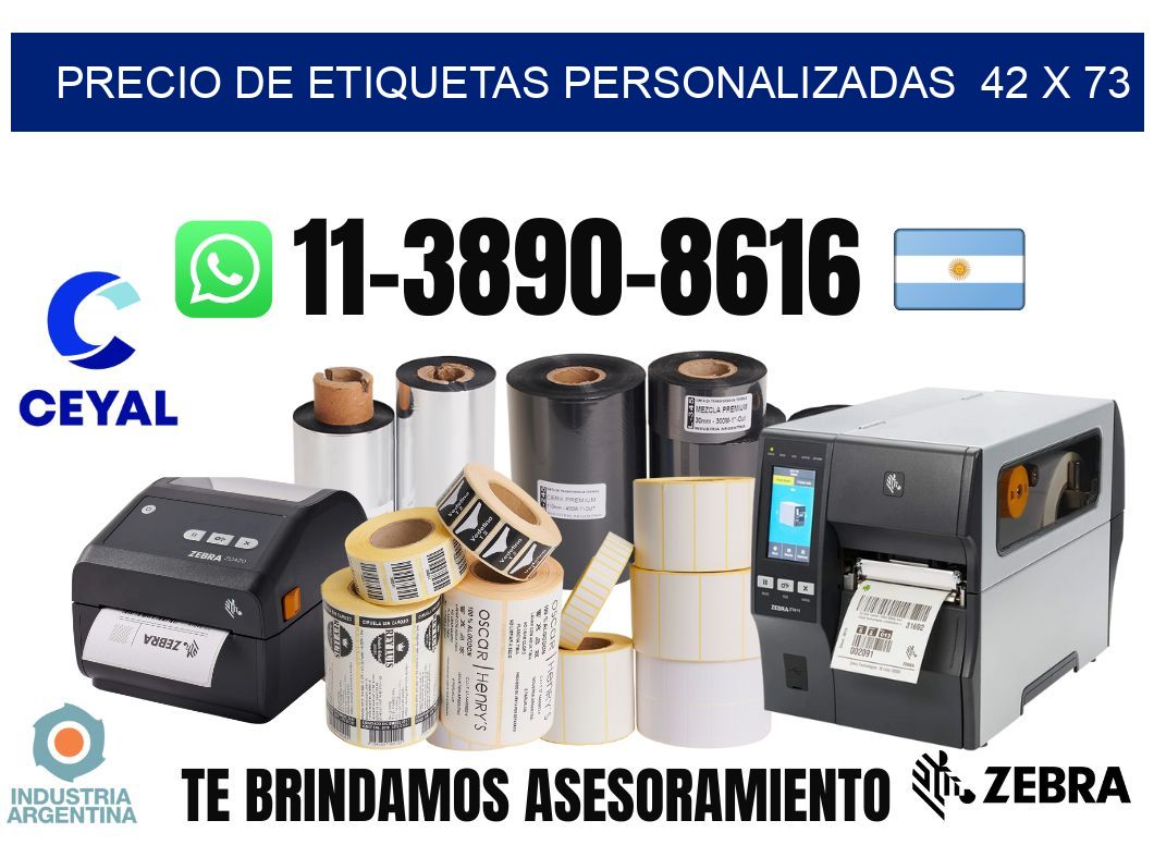 precio de etiquetas personalizadas 42 x 73