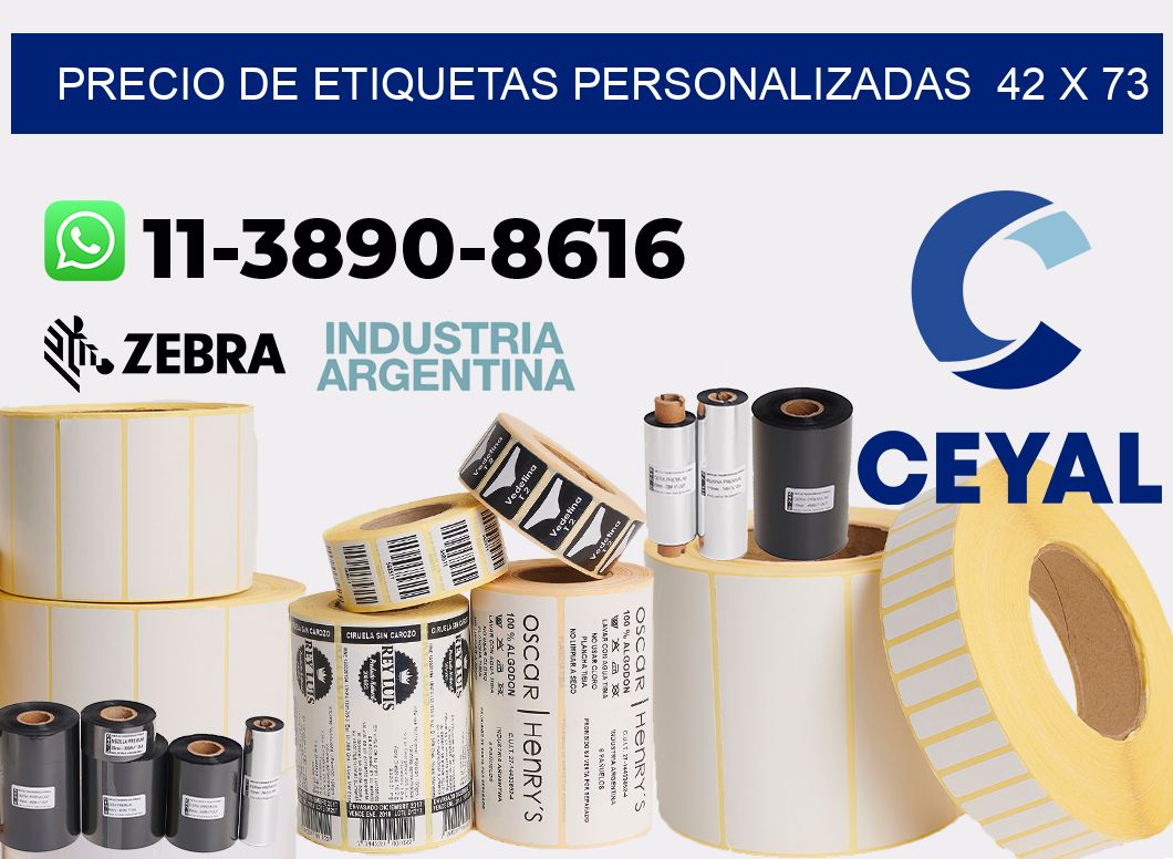 precio de etiquetas personalizadas  42 x 73