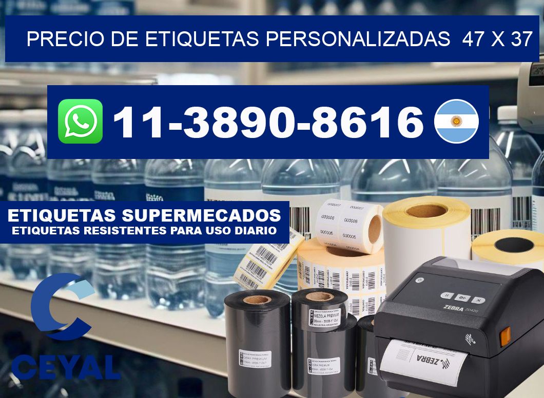 precio de etiquetas personalizadas  47 x 37