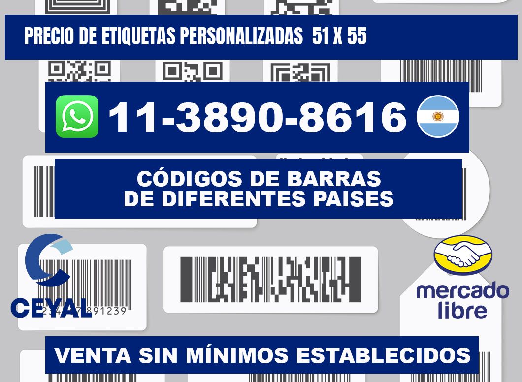precio de etiquetas personalizadas  51 x 55