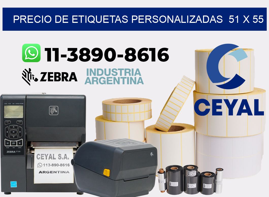 precio de etiquetas personalizadas  51 x 55