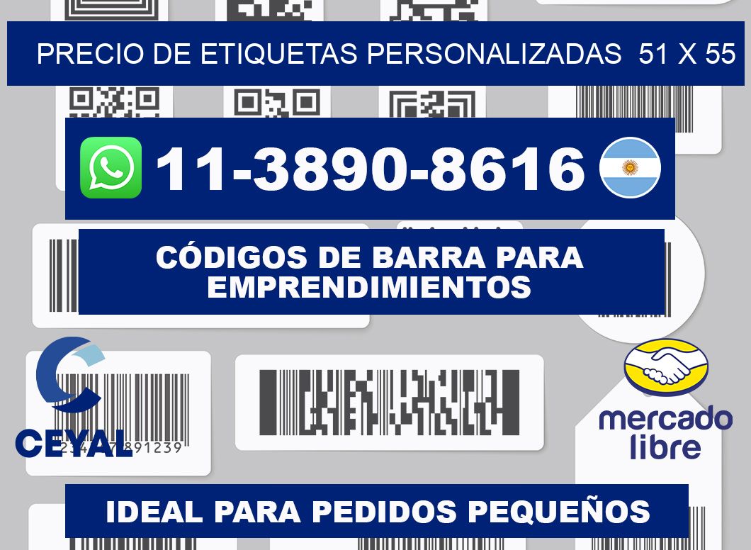 precio de etiquetas personalizadas  51 x 55