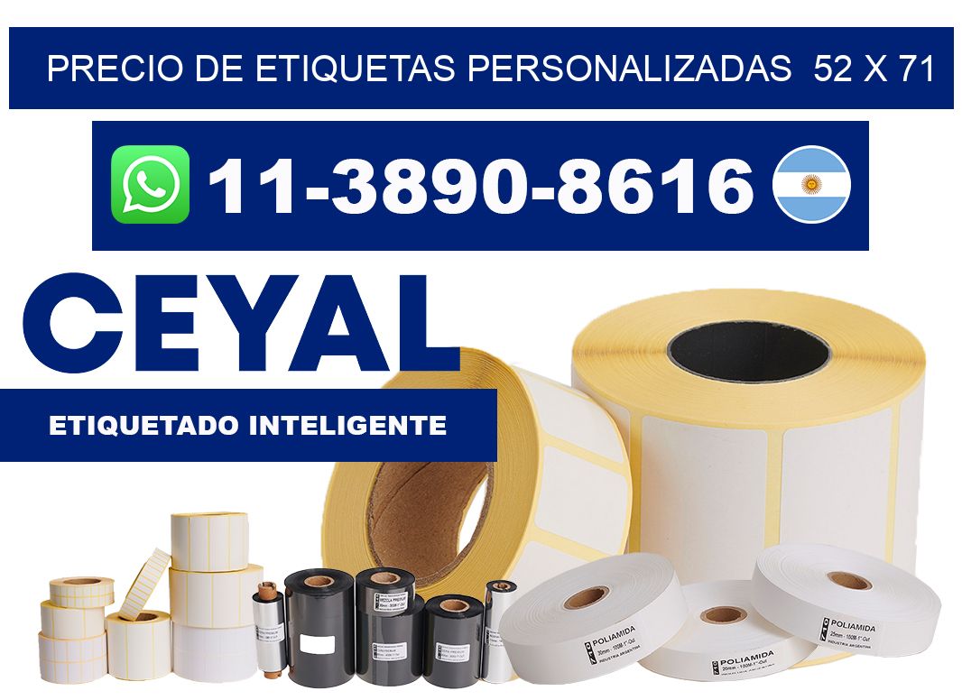 precio de etiquetas personalizadas  52 x 71