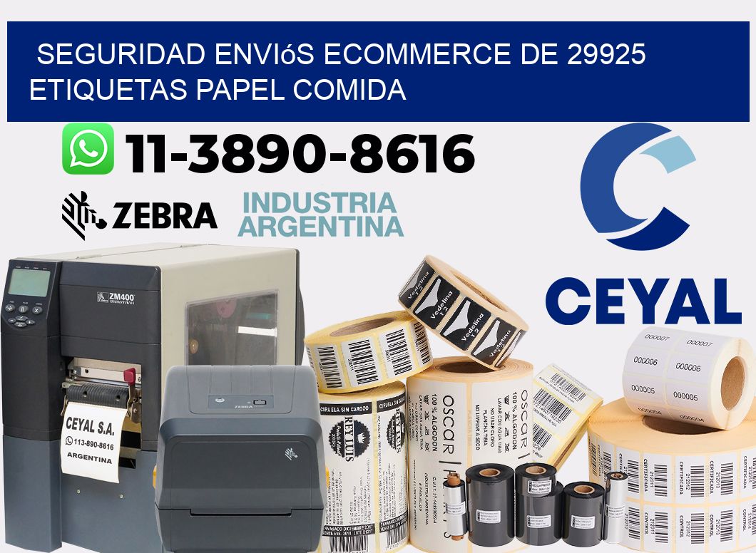seguridad enviós ecommerce de 29925 etiquetas papel comida