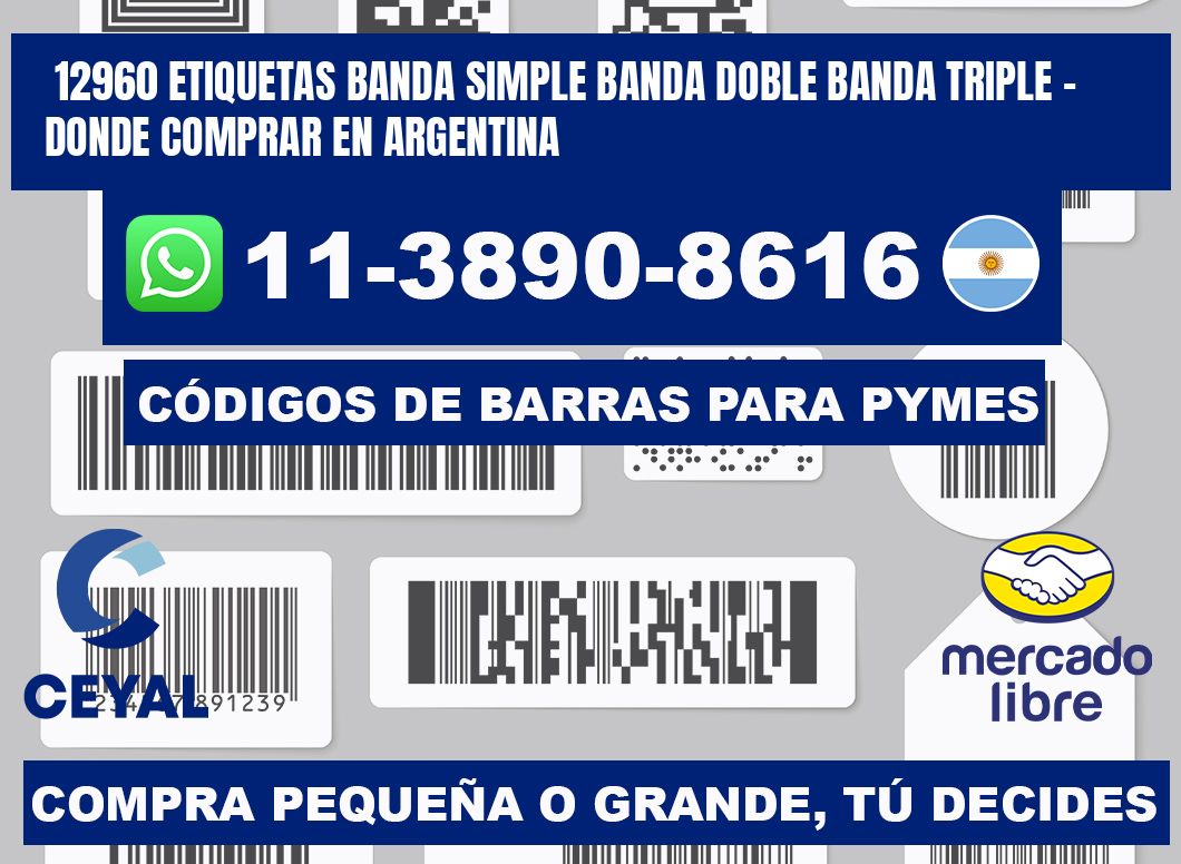 12960 etiquetas banda simple banda doble banda triple - Donde Comprar en Argentina