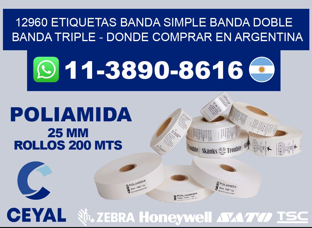 12960 etiquetas banda simple banda doble banda triple - Donde Comprar en Argentina