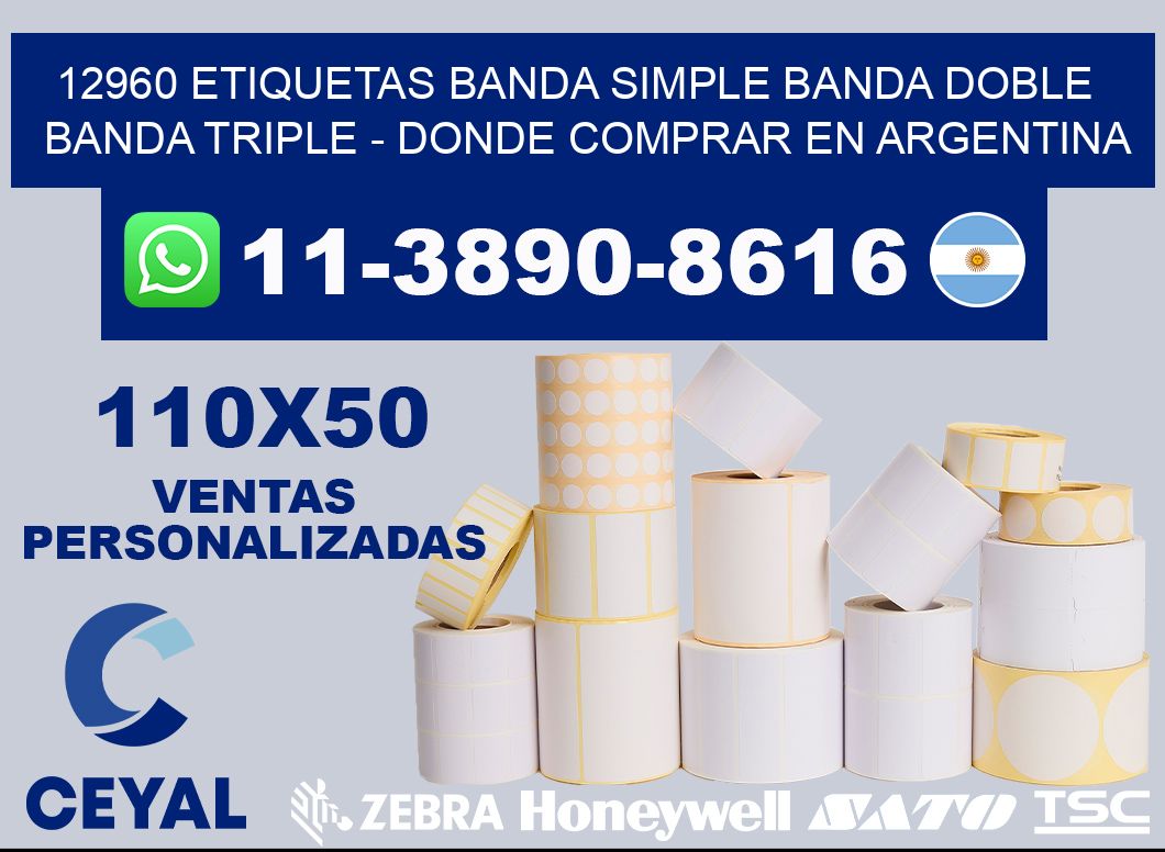 12960 etiquetas banda simple banda doble banda triple - Donde Comprar en Argentina