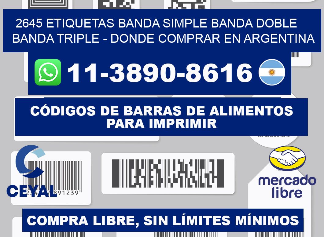2645 etiquetas banda simple banda doble banda triple - Donde Comprar en Argentina
