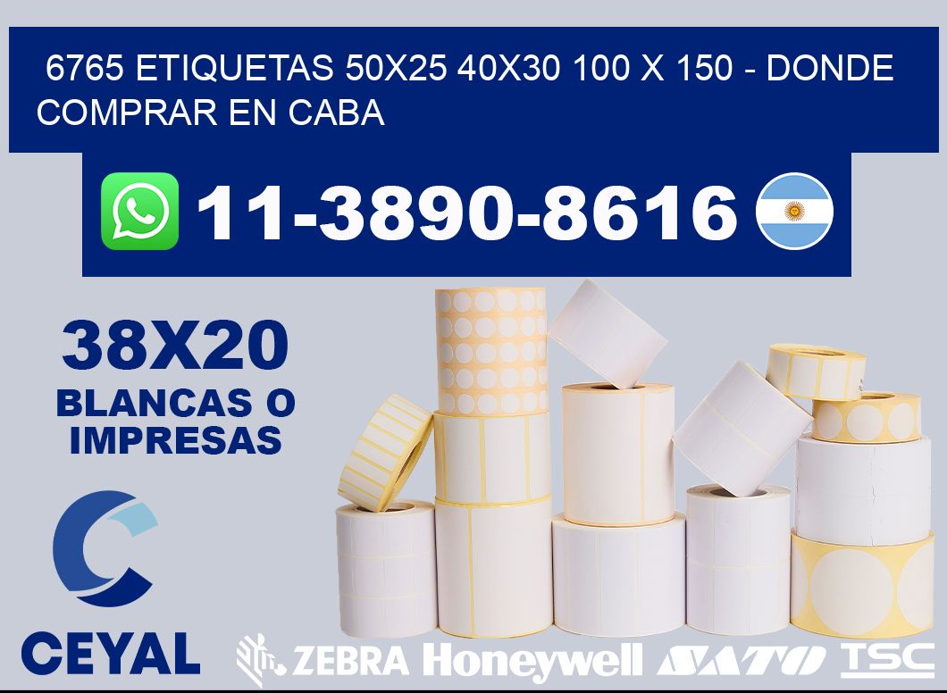 6765 etiquetas 50x25 40x30 100 x 150 - Donde Comprar en Caba