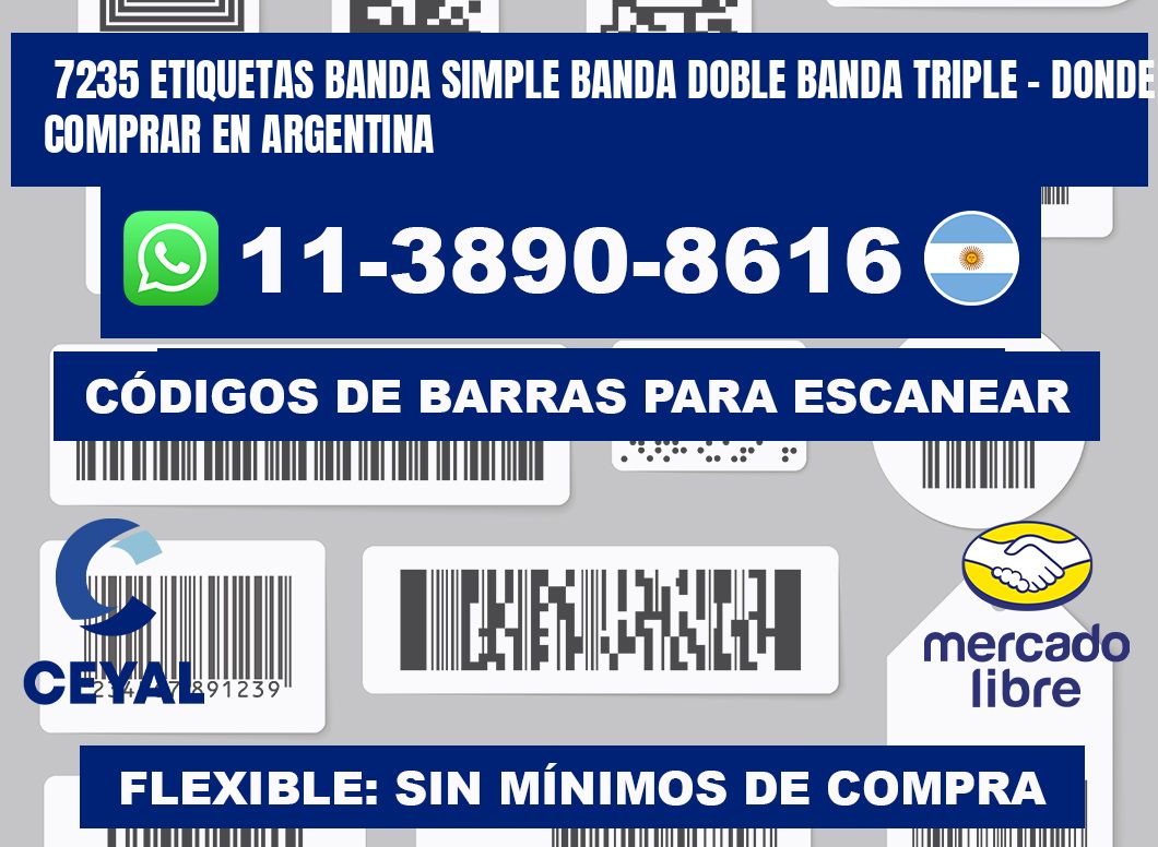 7235 etiquetas banda simple banda doble banda triple - Donde Comprar en Argentina